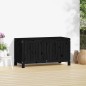 Caixa de arrumação jardim 115x49x60 cm pinho maciço preto