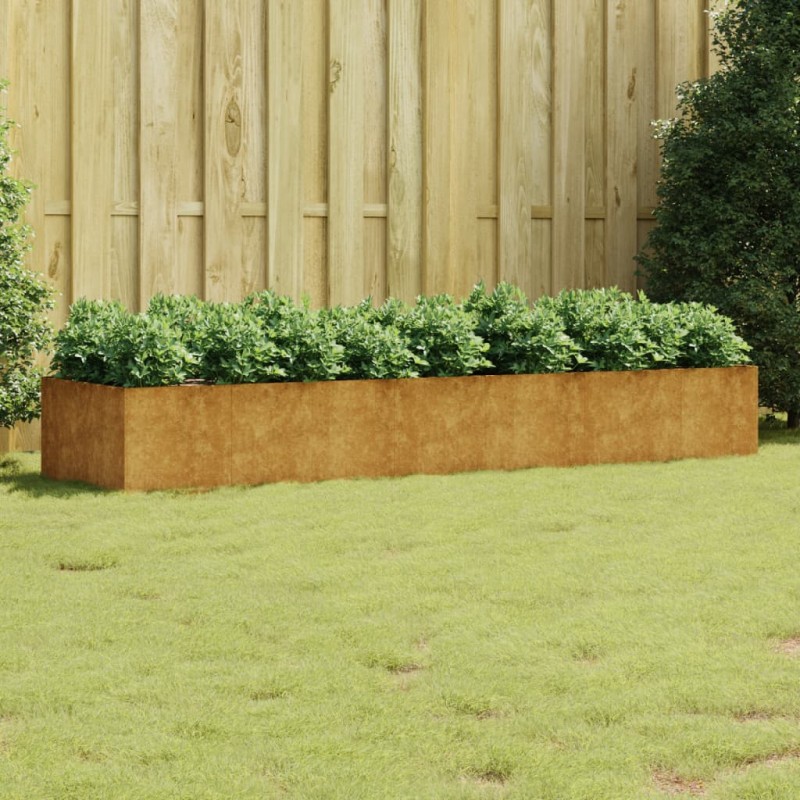 Canteiro elevado de jardim 280x80x40 cm aço corten-Vasos e floreiras-Home Retail