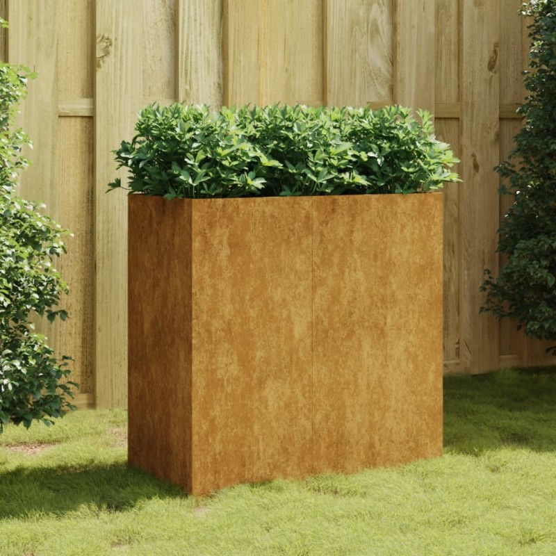 Vaso/floreira 40x80x80 cm aço corten-Vasos e floreiras-Home Retail