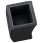 Vasos/floreiras de jardim 3 pcs vime PE preto