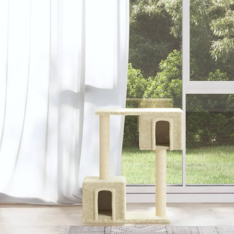 Árvore para gatos c/ postes arranhadores sisal 60 cm cor creme-Móveis para gatos-Home Retail