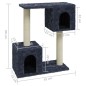 Árvore p/ gatos c/ postes arranhadores sisal 60 cm cinza-escuro