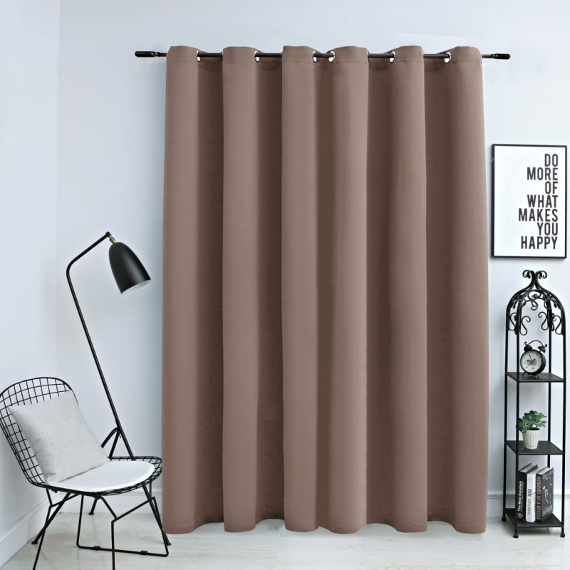 Cortina blackout c/ argolas metal 290x245 cm cinza-acastanhado-Persianas e cortinas-Home Retail