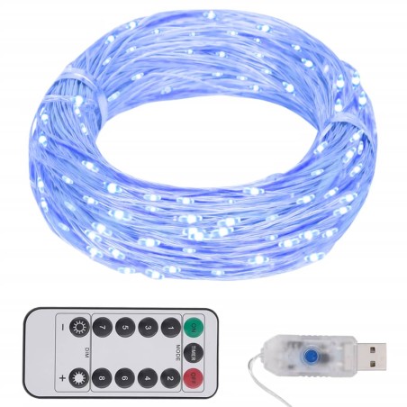 Cordão de luzes com 150 LED 15 m azul