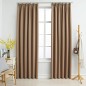 Cortinas blackout c/ganchos 2pcs 140x245cm cinzento-acastanhado