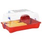 Gaiola para hamster 57x33x26 cm polipropileno vermelho