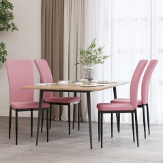 Cadeiras de jantar 4 pcs veludo rosa