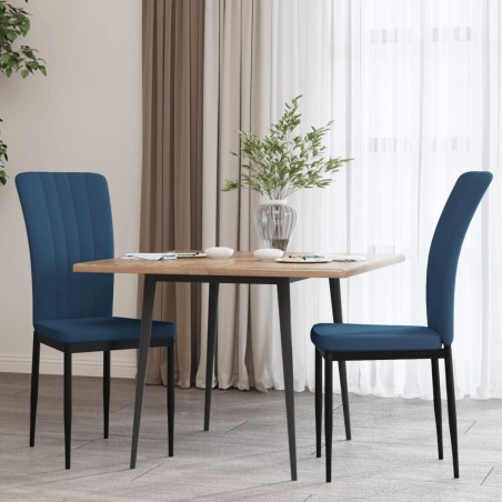 Cadeiras de jantar 2 pcs veludo azul