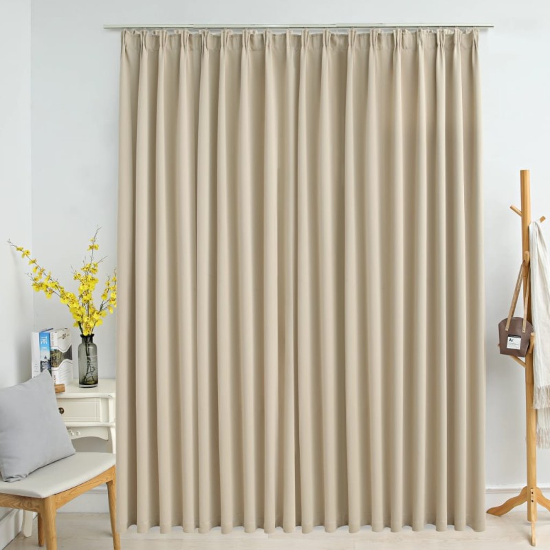 Cortina blackout com ganchos 290x245 cm bege-Persianas e cortinas-Home Retail