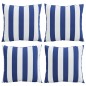 Almofadas decorativas 4pcs 50x50 cm tecido riscas azul/branco