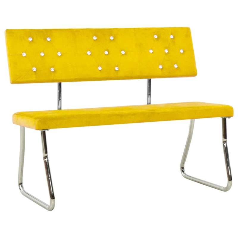 Banco 110 cm veludo amarelo mostarda-Bancos de cozinha e sala de jantar-Home Retail