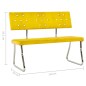 Banco 110 cm veludo amarelo mostarda