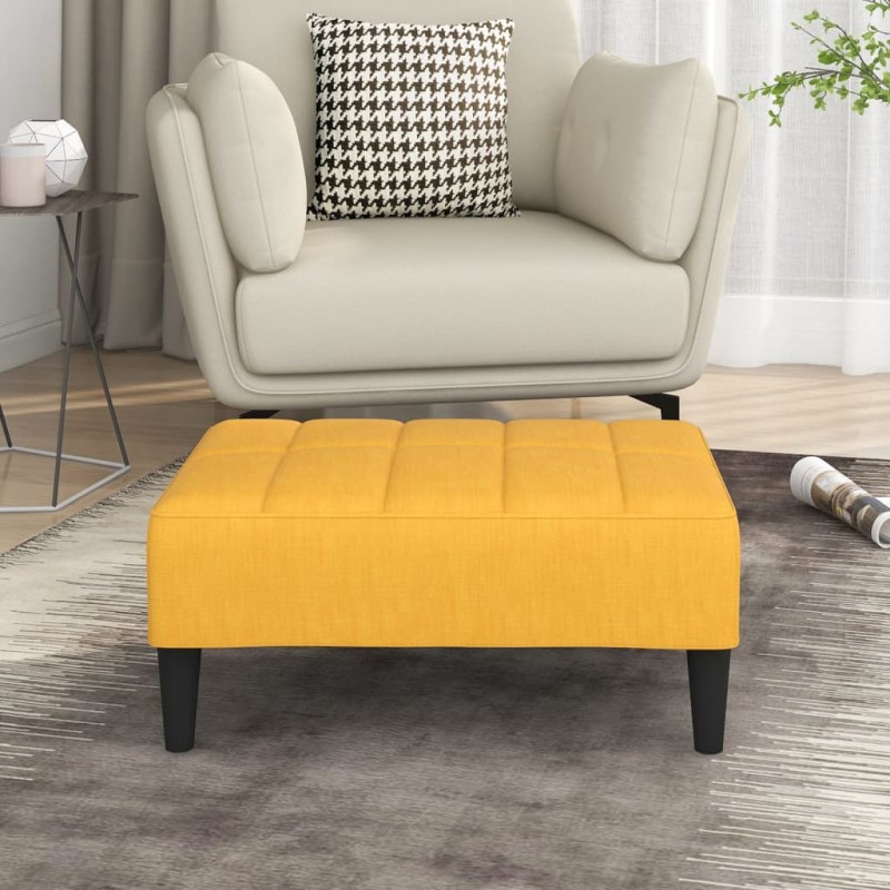 Apoio de pés 78x56x32 cm tecido amarelo-Pufes-Home Retail