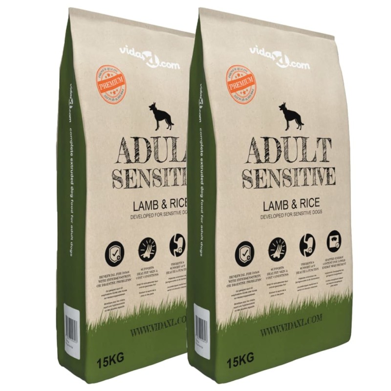 Ração premium para cães Adult Sensitive Lam & Rice 2 pcs 30kg-Ração para cães-Home Retail