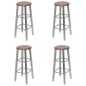 Bancos de bar 4 pcs MDF prateado e castanho