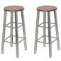 Bancos de bar 4 pcs MDF prateado e castanho