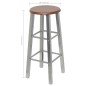 Bancos de bar 4 pcs MDF prateado e castanho