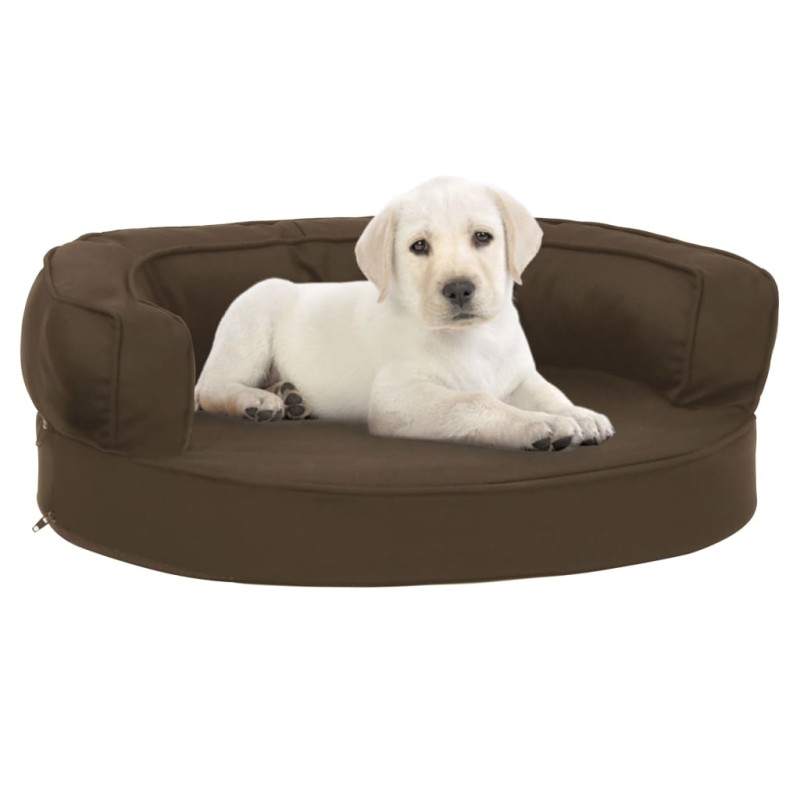 Cama para cães ergonómica 60x42 cm aspeto linho castanho-Ninhos para cães-Home Retail