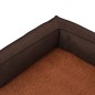 Cama para cães ergonómica 75x53cm aspeto linho pelúcia castanho