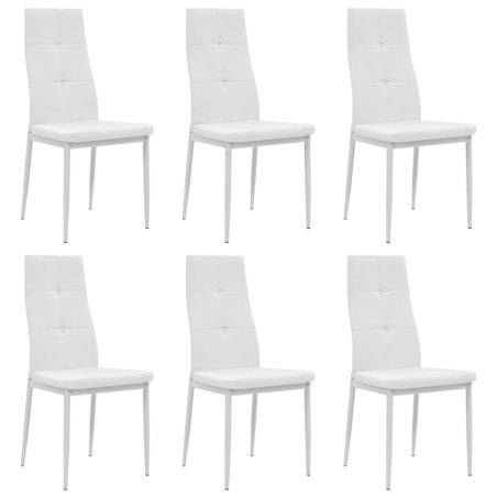 Cadeiras de jantar 6 pcs couro artificial branco