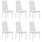 Cadeiras de jantar 6 pcs couro artificial branco