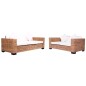 2 pcs conjunto sofás de jardim com almofadões vime natural