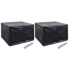 Capas para mobiliário de jardim 2 pcs 8 ilhós 135x135x90 cm