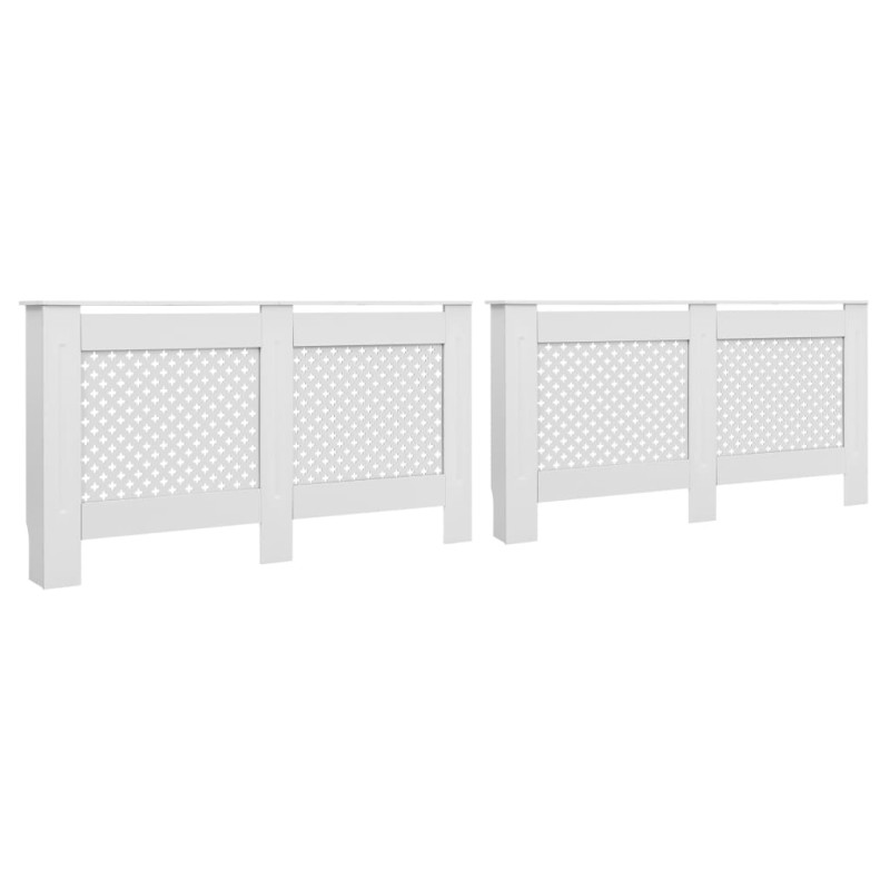 Coberturas de radiador 2 pcs 152x19x81,5 cm MDF branco-Acessórios para aquecedores-Home Retail