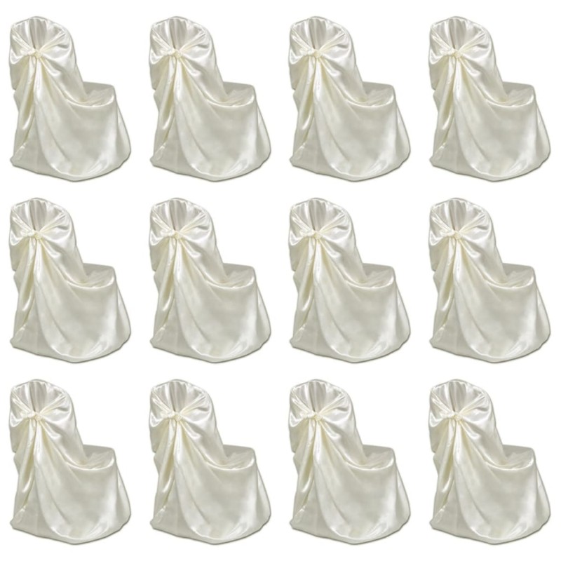 Capa de cadeira para banquetes de casamento 12 pcs creme-Capas de sofás-Home Retail