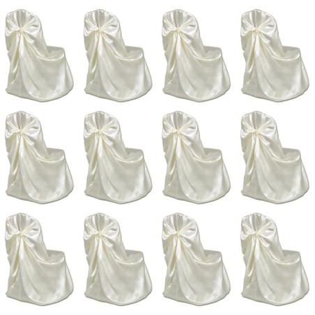 Capa de cadeira para banquetes de casamento 12 pcs creme