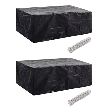 Capas para mobiliário de jardim 2 pcs 8 ilhós 200x160x70 cm