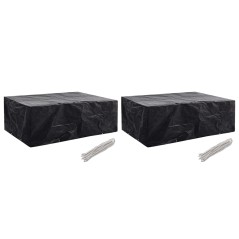 Capas para mobiliário de jardim 2 pcs 8 ilhós 242x162x100 cm