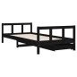 Estrutura cama infantil c/ gavetas 90x200 cm pinho maciço preto