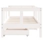 Estrutura cama infantil c/ gavetas 70x140cm pinho maciço branco