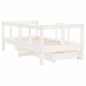 Estrutura cama infantil c/ gavetas 70x140cm pinho maciço branco