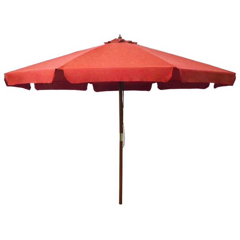 Guarda-sol de exterior c/ poste de madeira 330 cm terracota-Guarda-sóis e telas de varanda-Home Retail