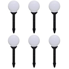 Candeeiros de exterior 6 pcs LED 20 cm com estacas de enterrar