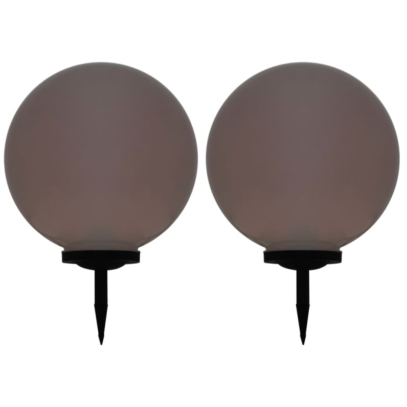 Candeeiro solar de exterior LED 2 pcs esférico 50 cm RGB-Iluminação de exterior-Home Retail