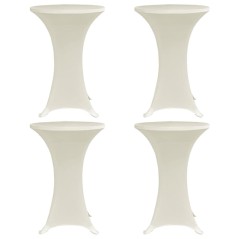 Capa para mesa de pé elástica Ø60 cm 4 pcs cor creme