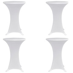 Capa para mesa de pé elástica Ø70 cm 4 pcs branco