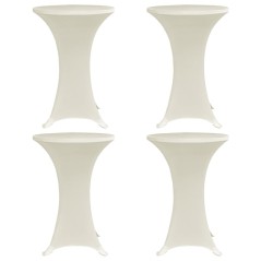 Capa para mesa de pé elástica Ø80 cm 4 pcs cor creme