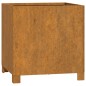 Vasos/floreira c/ pernas 2pcs 42x40x43cm aço corten enferrujado