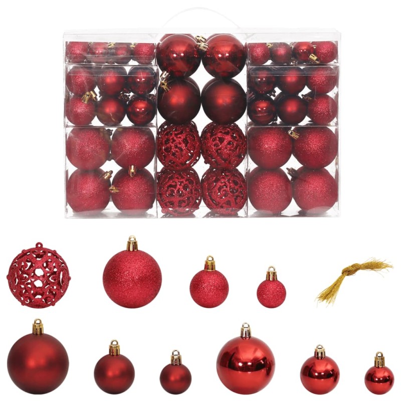 Enfeites de Natal 100 pcs 3 / 4 / 6 cm vermelho-tinto-Enfeites do Feriados-Home Retail