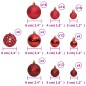 Enfeites de Natal 100 pcs 3 / 4 / 6 cm vermelho-tinto