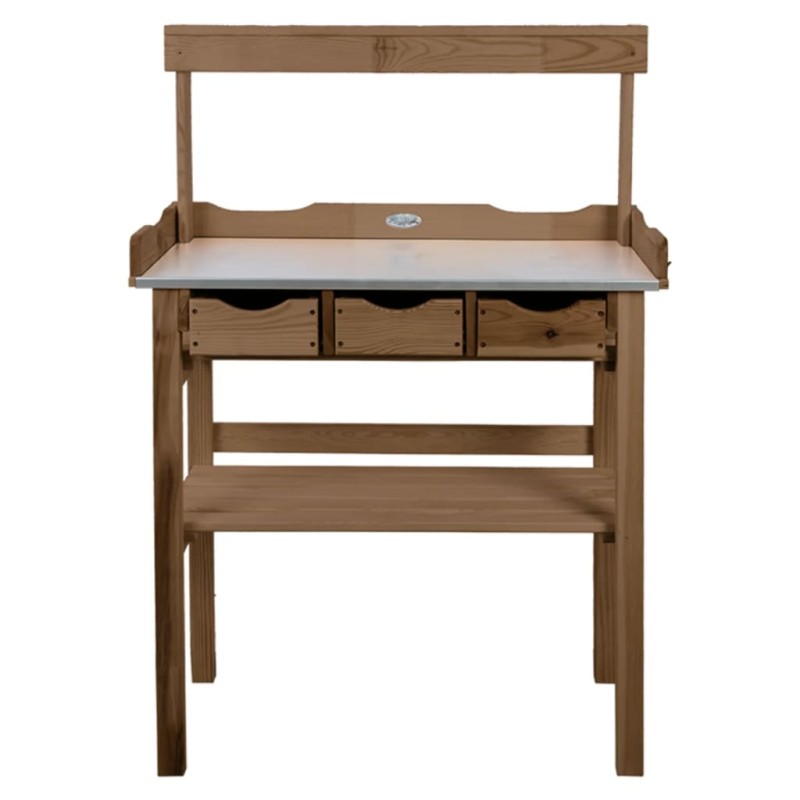 Esschert Design Mesa de jardinagem com gaveta e prateleira castanho-Bancadas para jardinagem-Home Retail