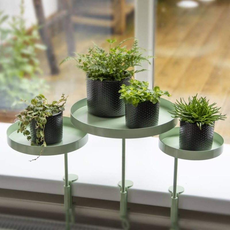 Esschert Design Tabuleiro para plantas redondo com braçadeira L verde-Travessas decorativas-Home Retail