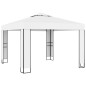 Gazebo com toldo duplo e cordões de luzes LED 3x3 m branco