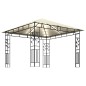 Gazebo c/ mosquiteiro e cordões luzes LED 3x3x2,73m creme