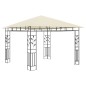 Gazebo c/ mosquiteiro e cordões luzes LED 3x3x2,73m creme