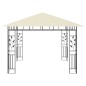 Gazebo c/ mosquiteiro e cordões luzes LED 3x3x2,73m creme